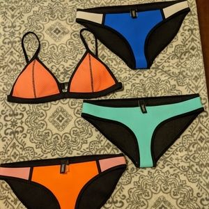 Triangl swimuit Top and 3 bottoms